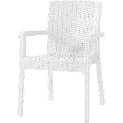 Sedia Rattan Kreta con Braccioli Domus Pp Bianco Cm 58X75 H.cm 85 - 2