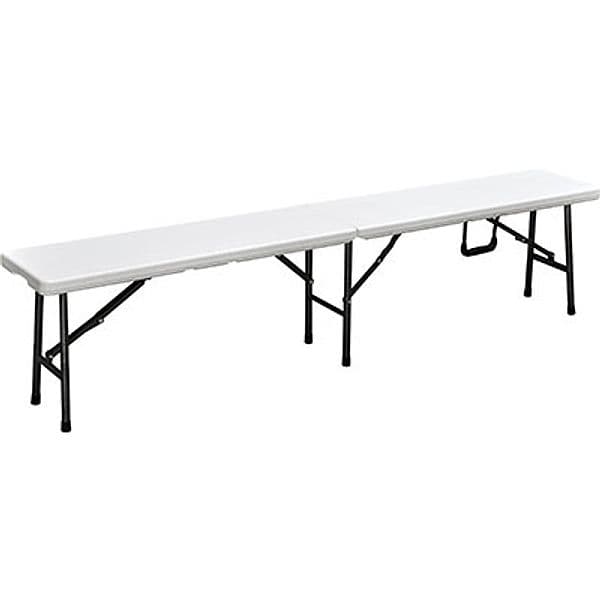 Panca Catering Domus Hdpe Bianco Acciaio Cm 183X25 H.cm 43