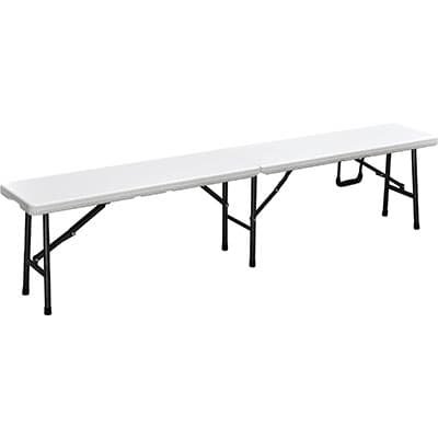 Panca Catering Domus Hdpe Bianco Acciaio Cm 183X25 H.cm 43 - 2