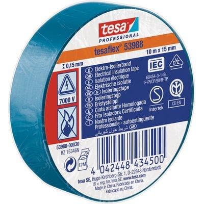 Nastro PVC Isolante Imq Tesa Azzurro 10 ml 15 mm 20 Pezzi - 2