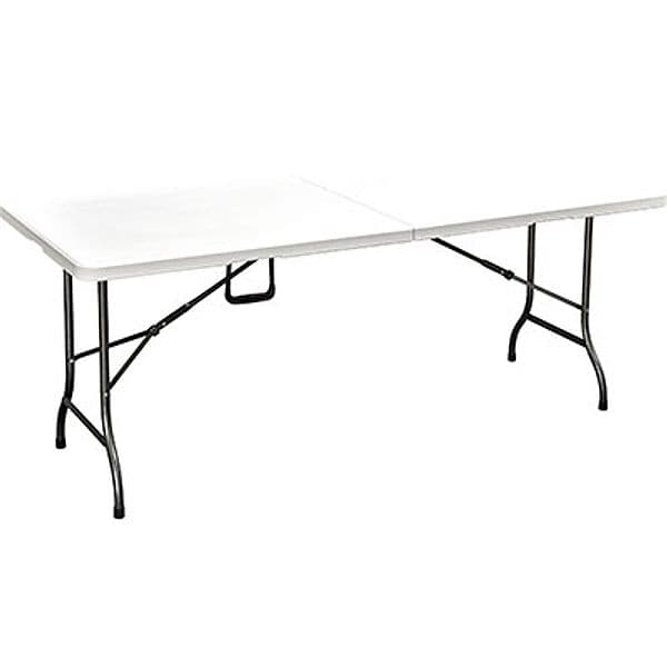 Tavolo Catering Domus Hdpe Bianco Acciaio Cm 180X75 H.cm 74
