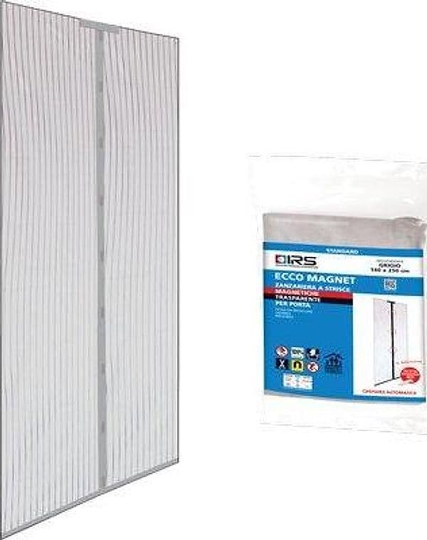 Zanzariera Porta Ecco Magnet Irs Poliestere Grigio Pannelli 2 cm 140 H.cm - 2