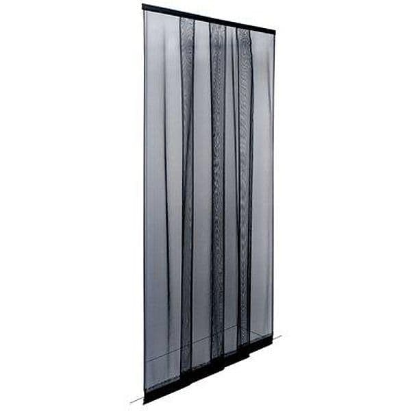 Zanzariera Porta Ecco Strip a Strisce Irs Poliestere Nero Cm 140 H.cm 250