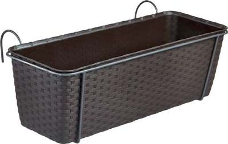 Cassetta con Riserva con Balconiera Natural Stefanplast Pp Rattan Moka Cm - 2
