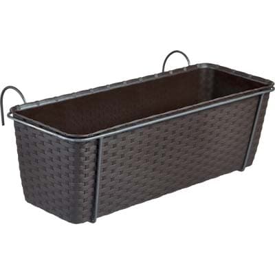 Cassetta con Riserva con Balconiera Natural Stefanplast Pp Rattan Moka Cm - 2