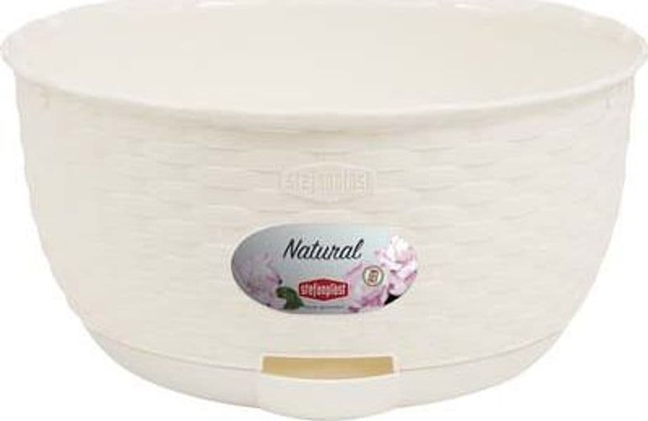 Ciotola Rattan Natural Stefanplast Pp Bianco H 30 cm 14,5 cm 2 Pezzi - 2