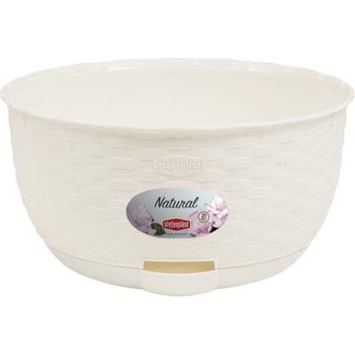 Ciotola Rattan Natural Stefanplast Pp Bianco H 30 cm 14,5 cm 2 Pezzi - 2
