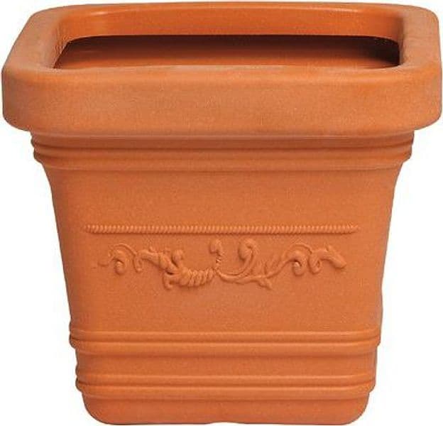 Vaso Quadro Festonato Prestige Resina Terracotta Cm 40X40 H.cm 35 – Autres