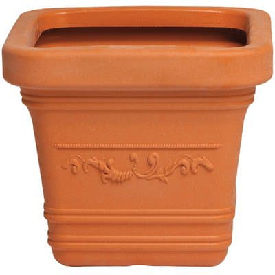 Vaso Quadro Festonato Prestige Resina Terracotta Cm 40X40 H.cm 35 - 2