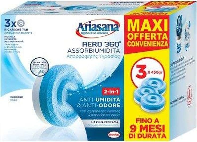 Ariasana Tab Ricarica Aero 360 Inodore 3 x 450 g 8 Pezzi - 2