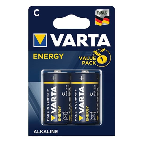 Pila Mezza Torcia C Energy Varta Alcalina 1,5 V 2 Pezzi