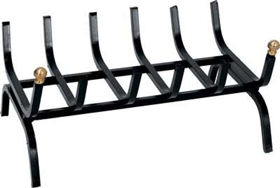Brucialegna per Camino Ferro Battuto con Pomi Ottone Cm 30 – Autres