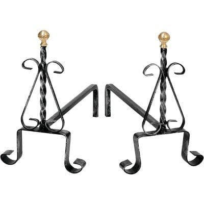 Alari Camino Tortiglione con Ricci 35 cm 30 cm 2 Pezzi - 2