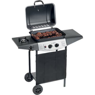 Barbecue Gas Double Cooking System 2 con 1 Ompagrill Fuochi 3 cm 98X43 H.cm - 2