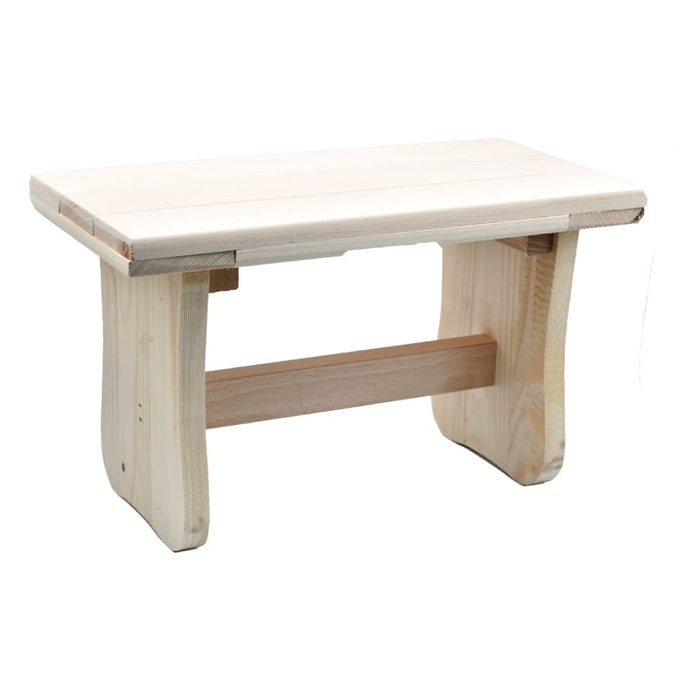 Sgabello Legno Chiaro Basso 35 x 18 x 21,5 cm - 2