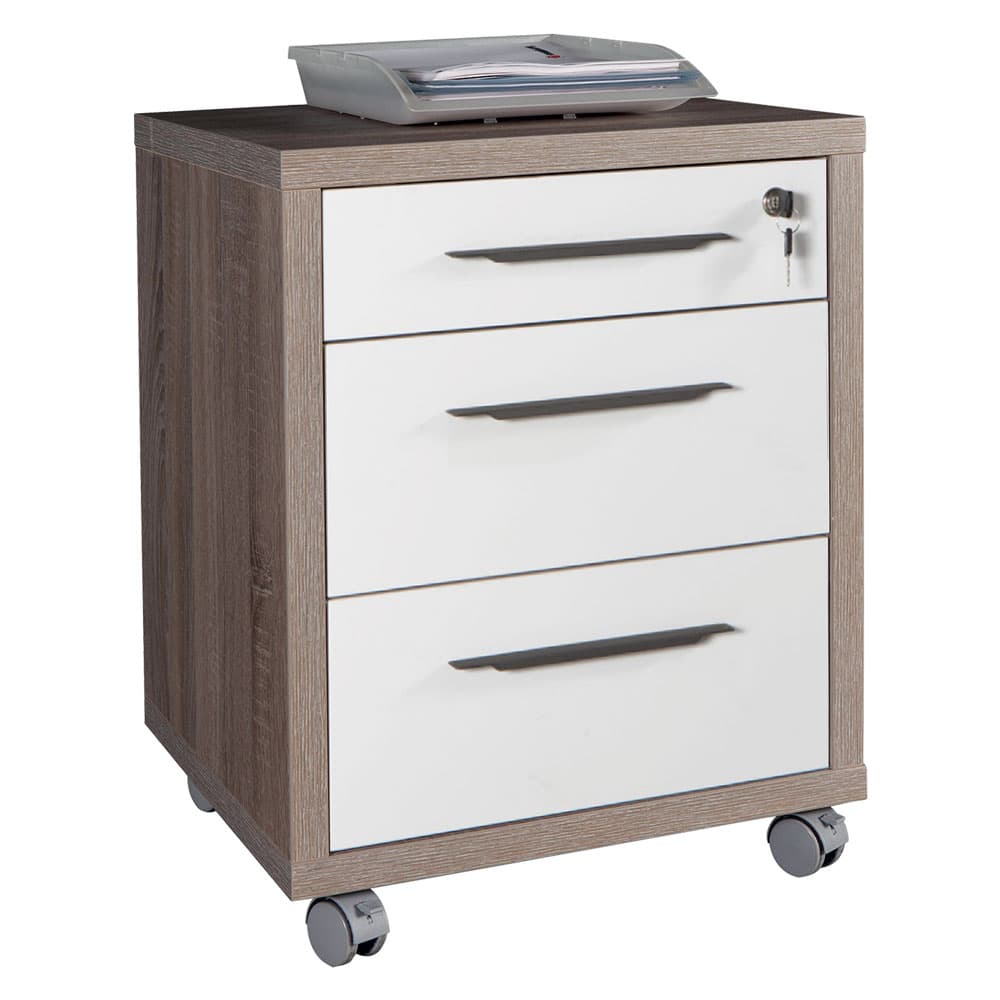Cassettiera Ufficio 3 Cassetti Linea Rovere Composad Chania 45 x 48 x 63 cm - 2