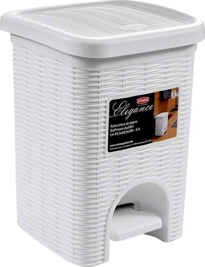 Pattumiera a Pedale Col. Stefanplast Elegance Bianco 6 Lt