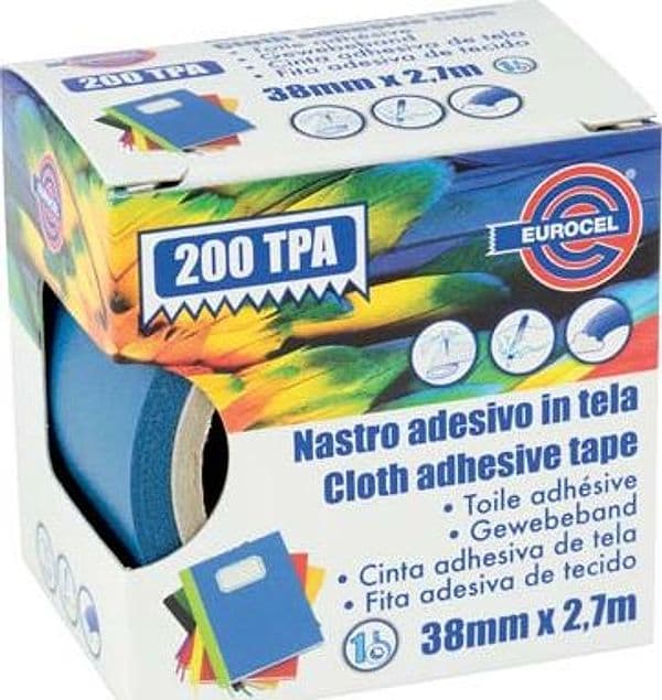 Nastro Adesivo Telato 200 Tpa Eurocel Blu 2,7 ml 38 mm 4 Pezzi - 2