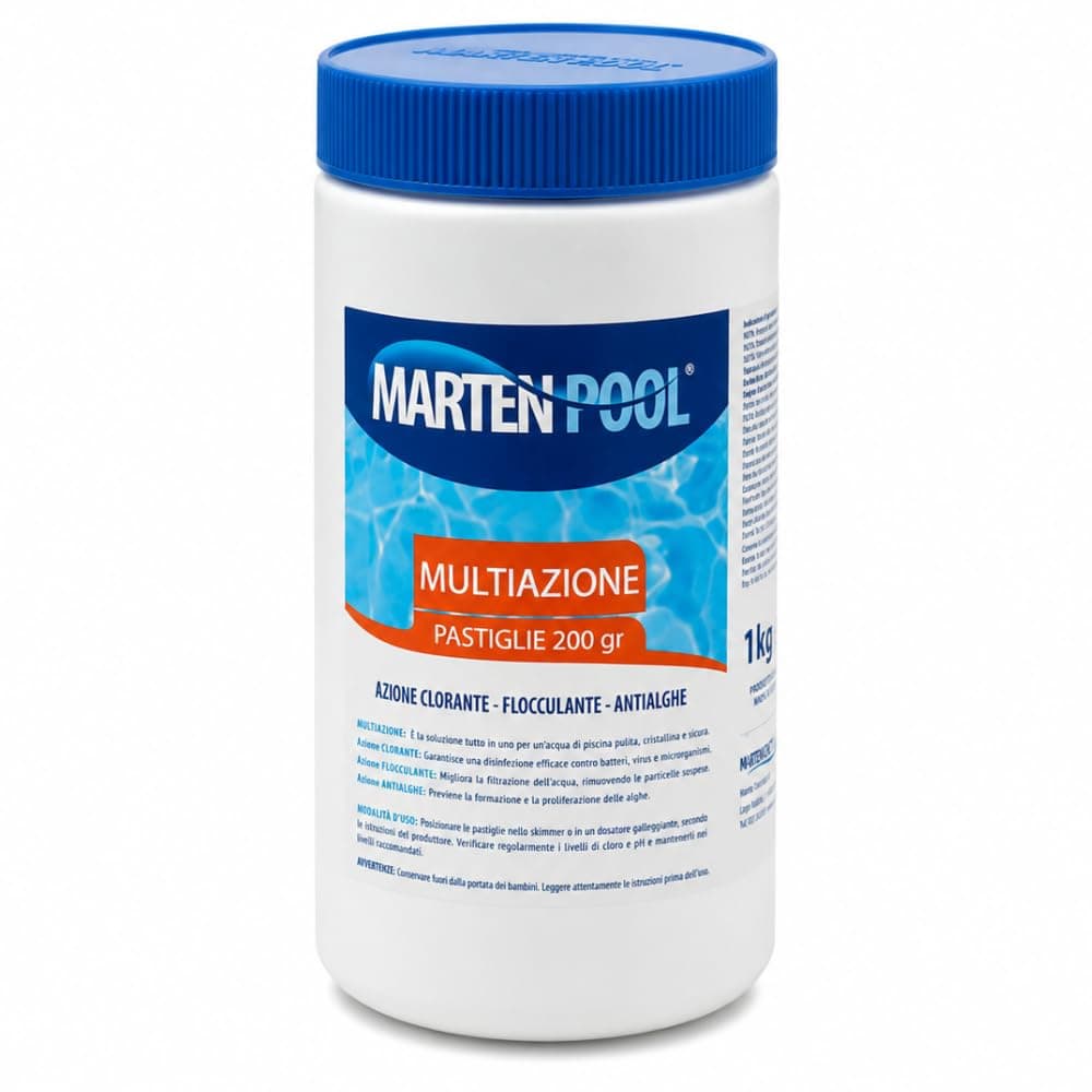 Multiazione per Piscina Pastiglie Marten 5 x 200 g 1 kg 3 Pezzi - 2