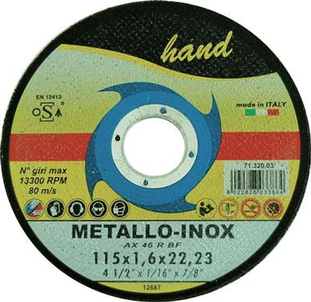 Disco Abrasivo Taglio Ferro Piano Hand 115 x 22,2 mm H 1,6 mm 50 Pezzi - 2