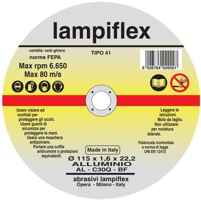 Disco Abrasivo Taglio Alluminio Lampiflex 115 x 22,2 mm H 1,6 mm 25 Pezzi - 2
