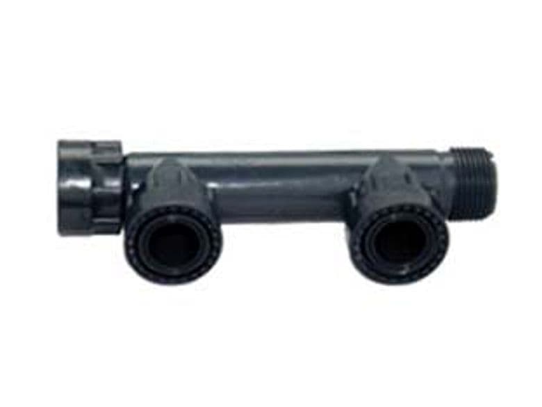 Raccordi Manifold PVC con Oring 2 Uscite con Ghiera 1 Rain 2 Pezzi - 2