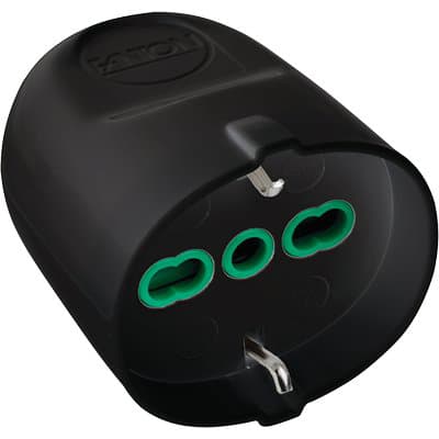 Presa Mobile Schuko Fme Nero 2P con T 16A Bipasso 5 Pezzi - 2