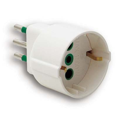 Adattatore 16A Schuko Fme Bianco 2P con T 16A 5 Pezzi - 2