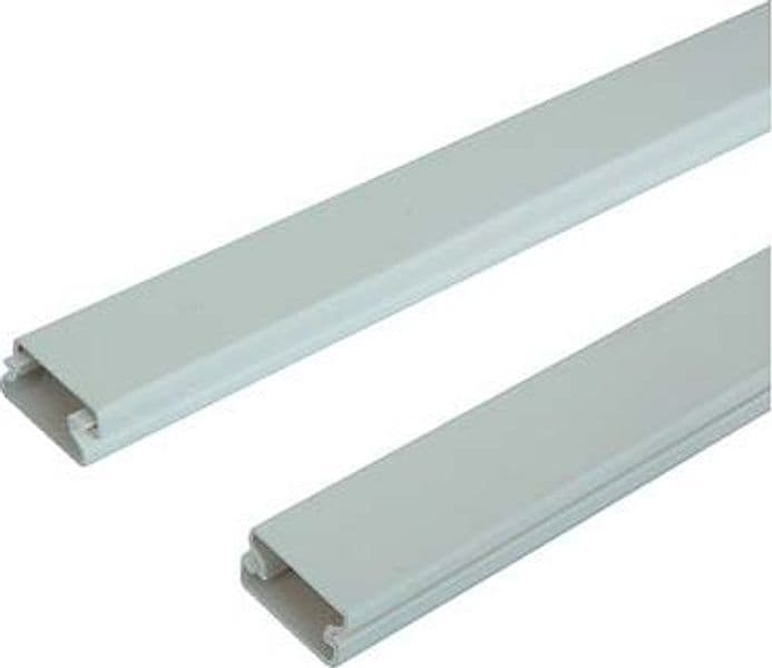 Mini Canalina Passaggio Cavi PVC Bianco 2 m 30 x 18 mm 10 Pezzi - 2