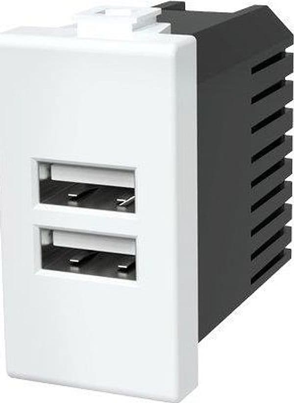Presa Usb Abm Bianco 2 Prese Usb a 2.4 5 V 2 Pezzi - 2