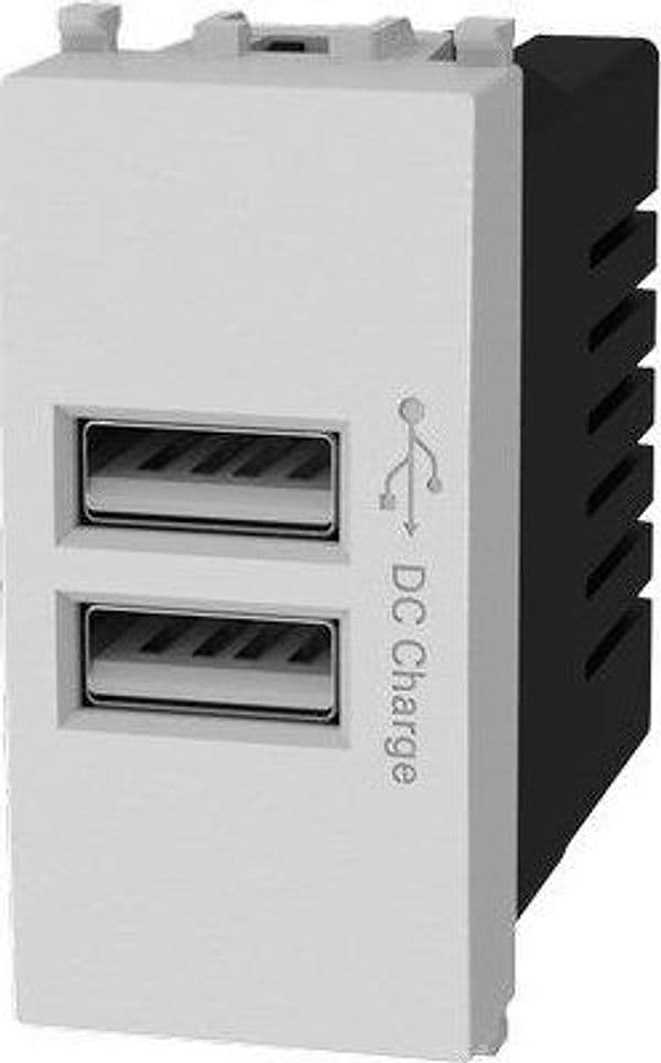 Presa Usb Avp Bianco 2 Prese Usb a 2.4 5 V 8 Pezzi - 2