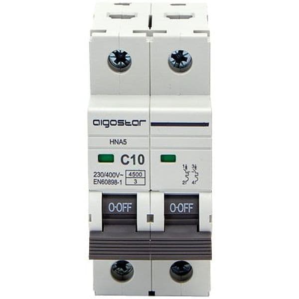 Interruttore Magnetotermico 2 Posti Aigostar 230 V 2 Pezzi 7409115 - 2