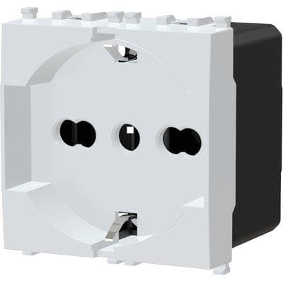 Presa Schuko con Sicurezza Avp Bianco a 10 a 16 2P con T 250 V 8 Pezzi - 2