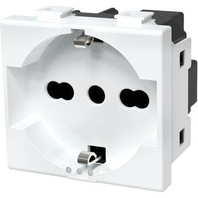 Presa Schuko con Sicurezza Abm Bianco a 10 a 16 2P con T 250 V 8 Pezzi - 2