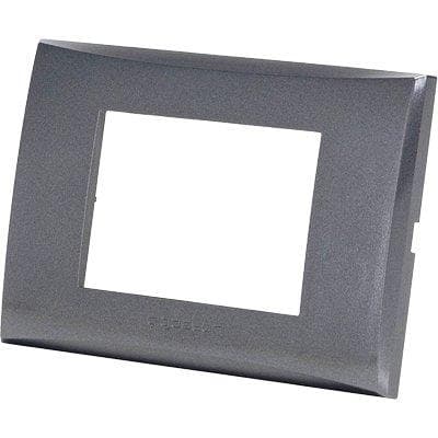 Placca Coprifrutti Avp Grigio Scuro Posti 3 120 x 85 mm 8 Pezzi - 2