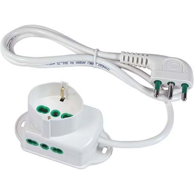 Multipresa Bipasso con Schuko Fme Bianco 2 Pezzi - 2