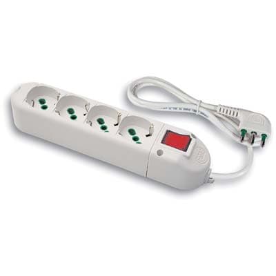 Multipresa Bipasso Schuko con Int.lum Fme Bianco Posti 4 2P con T 16A - 2
