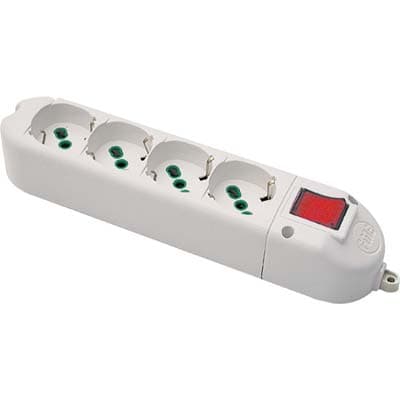 Multipresa Cavo Bipasso con Schuko con Int.lum Fme Bianco Posti 4 2P con T - 2