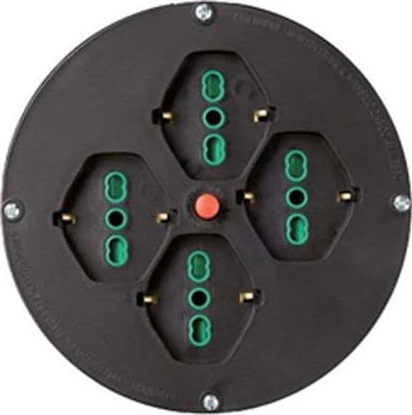 Disco Prese per Avvolgicavo Fme Mm 145 2P con T 16A Bipasso Schuko X4 - 2