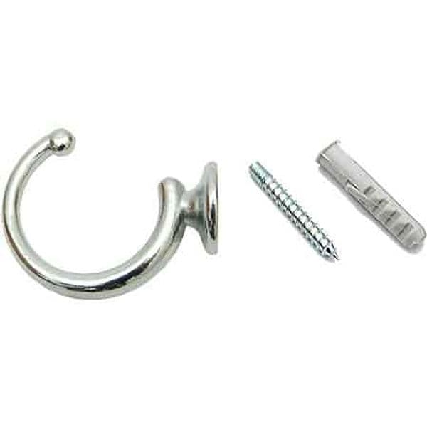 Gancetto per Tendaggi Leggero 29 mm Blister Cromo 2 Pezzi - 2