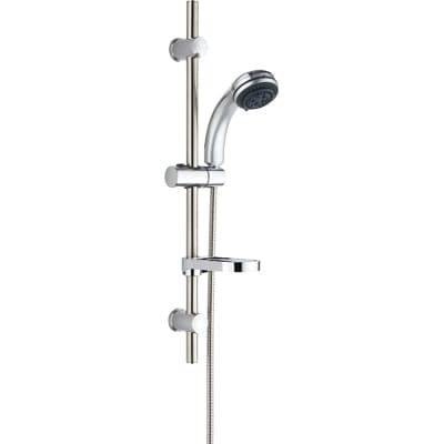Saliscendi Doccetta 5 Getti Ibisco Effe ABS Cromato Tubo Mm 25 con Flex Cm - 2