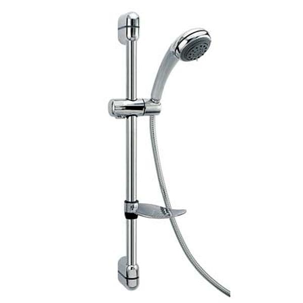 Saliscendi Doccetta 3 Getti Jet ABS Cromato Tubo Mm 25 con Flex Cm 150 - 2