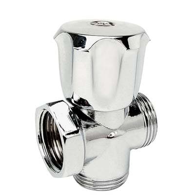 Rubinetto a Vite 3 Vie per Lavatrice 255 Itap Ottone Cromato 4 M 2 Pezzi - 2
