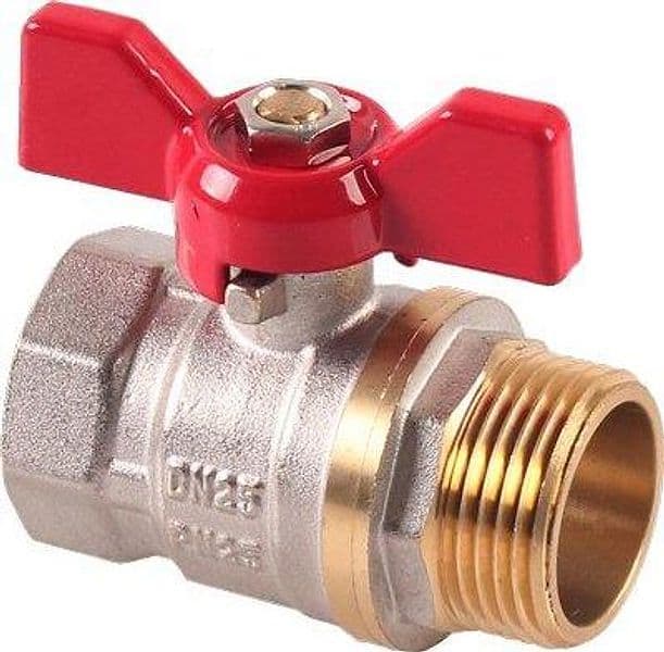 Valvola Sfera Mf Farfalla Stars Ottone Nichelato 1MF 2 Pezzi - 2