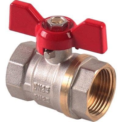 Valvola Sfera Ff Farfalla Stars Ottone Nichelato 3 4 F 3 Pezzi - 2