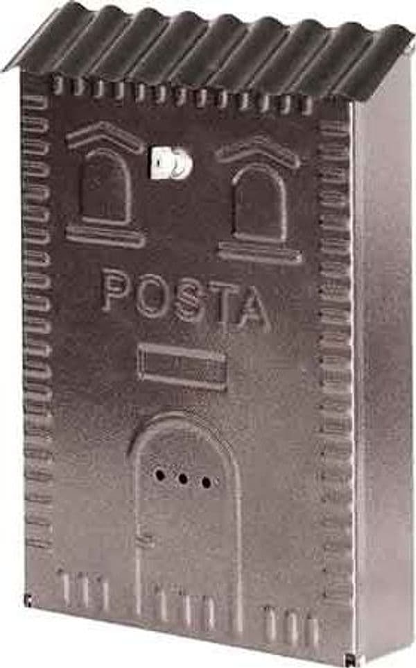 Cassetta Postale Rustica Casetta con Tegole Mm 270 x 100 x 400H Nera – Autres