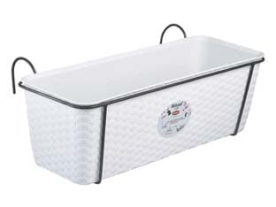 Set Balcone Natural Bianco C Riser. Acqua Supp.metallo Antracite 50 cm - 2