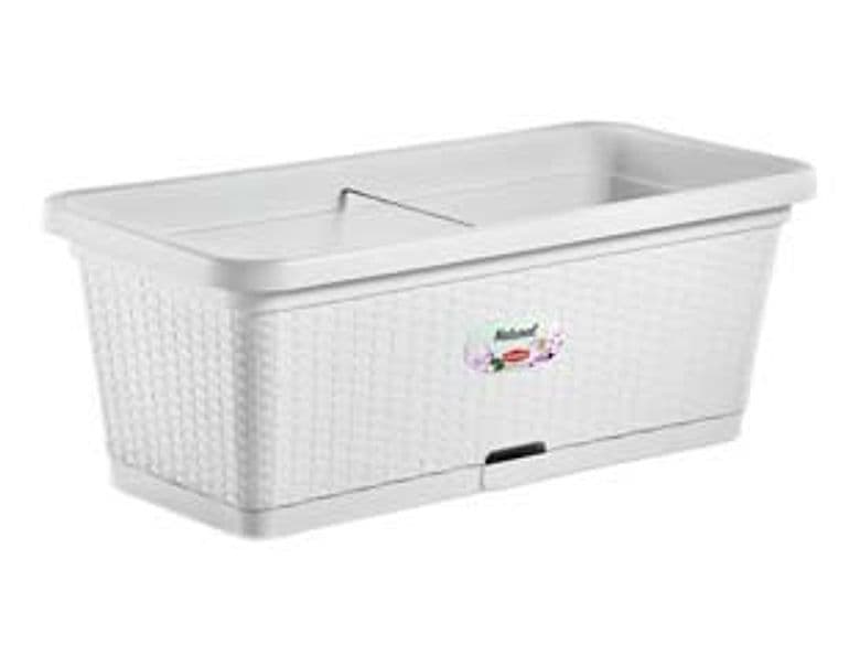 Fioriera Natural Bianca con Riserva D'Acqua 80 cm 66 cm l Stefanplast