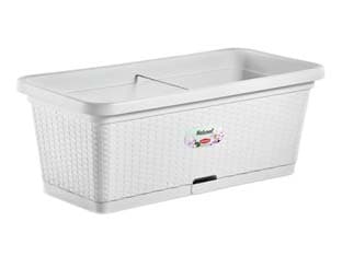 Fioriera Natural Bianca con Riserva D'Acqua 80 cm 66 cm l Stefanplast - 2