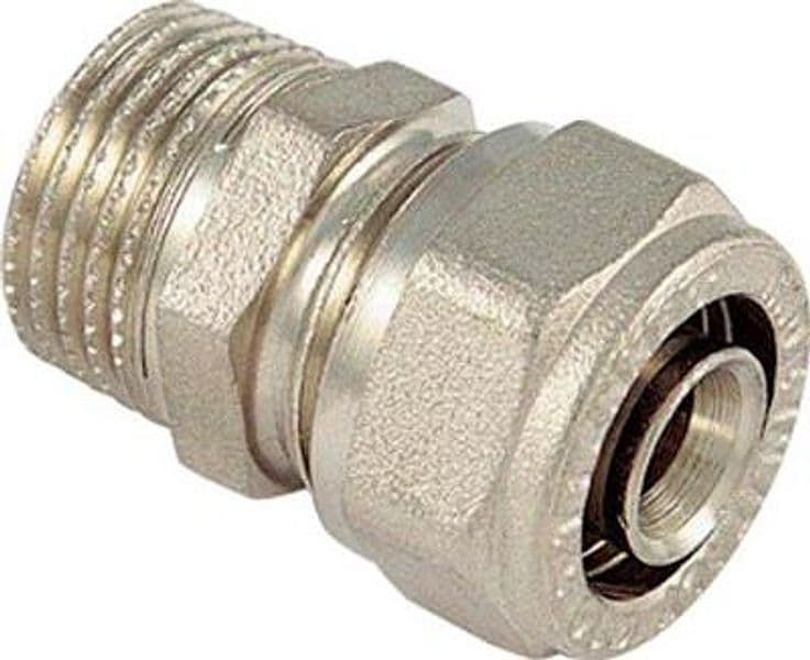 Manicotto Multistrato Filetto Maschio Bampi Ottone 16 mm x 1/2 M 10 Pezzi